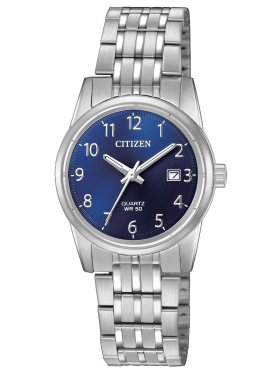 CITIZEN Women's EU6000-57L Stainless Steel Arabic Blue Dial Analog Quartz Watch