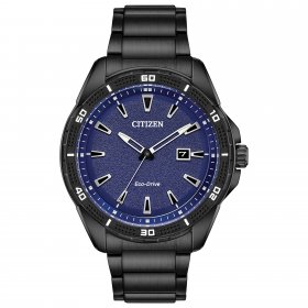 Citizen Men's Eco-Drive Black IP Stainless Steel Bracelet Watch AW1585-55L
