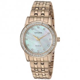 Citizen Silhouette Crystal Eco-Drive Movement Mother Of Pearl Dial Ladies Watch EM0773-54D