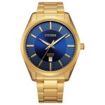 Citizen Men's Gold Tone Stainless Steel Blue Dial Watch - BI1032-58L