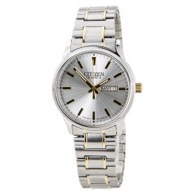 Citizen Men's BF0614-90A Easy Reader Silver Dial Two Tone Expansion Steel Band Watch
