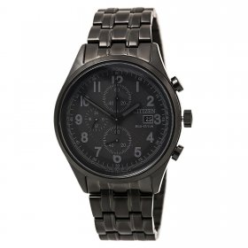 Citizen Men's Eco-Drive Chandler Black Stainless Steel Chronograph Watch CA0625-55E