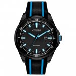 Citizen Men's Eco-Drive Strap Watch with Black Dial AW1605-09E